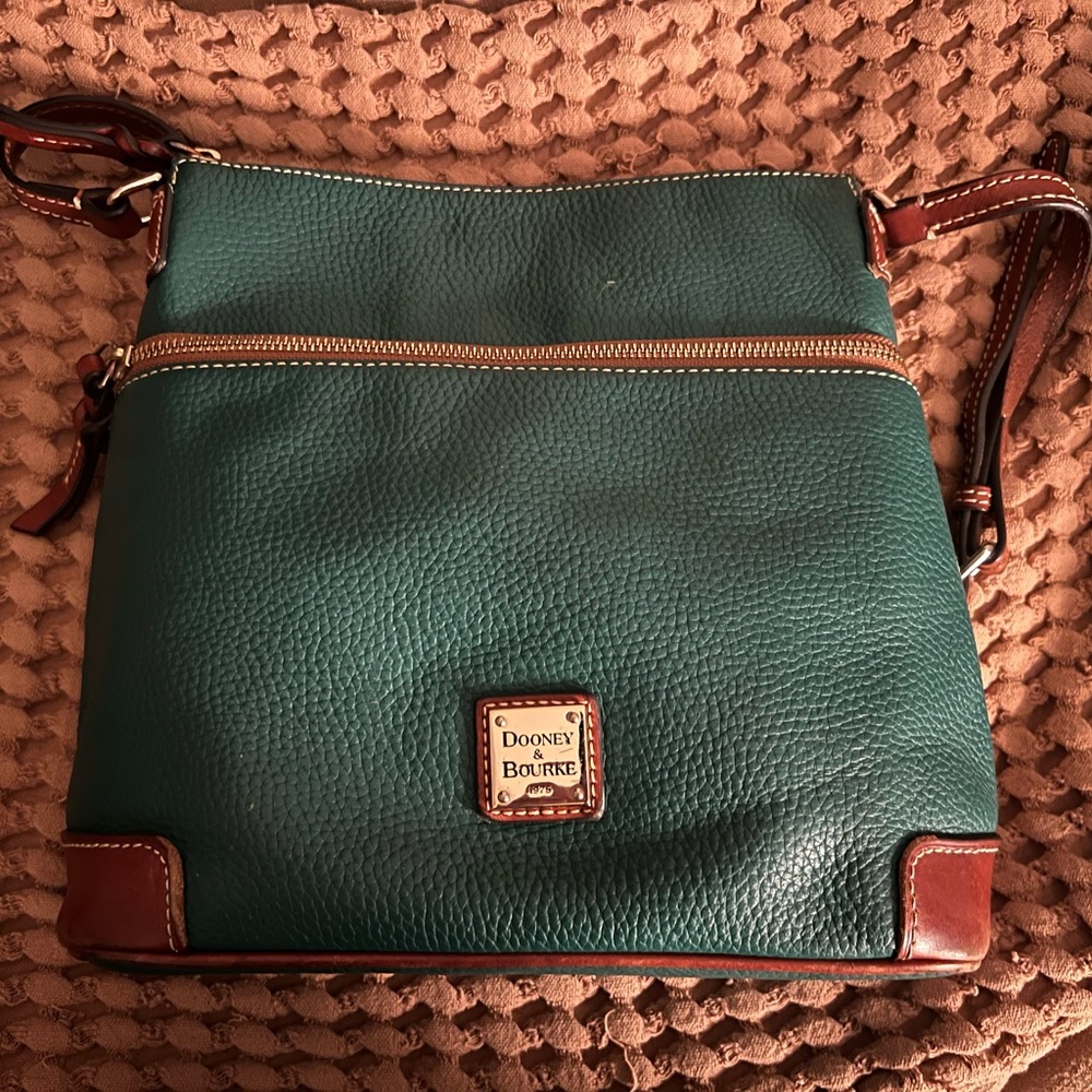 Dooney & Bourke Teal and Brown Crossbody Bag